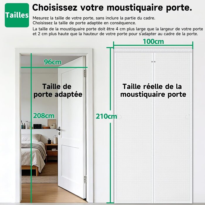 Rideau de porte magnétique 100x210 cm - Fibre de verre - Jusqu'à -57%
