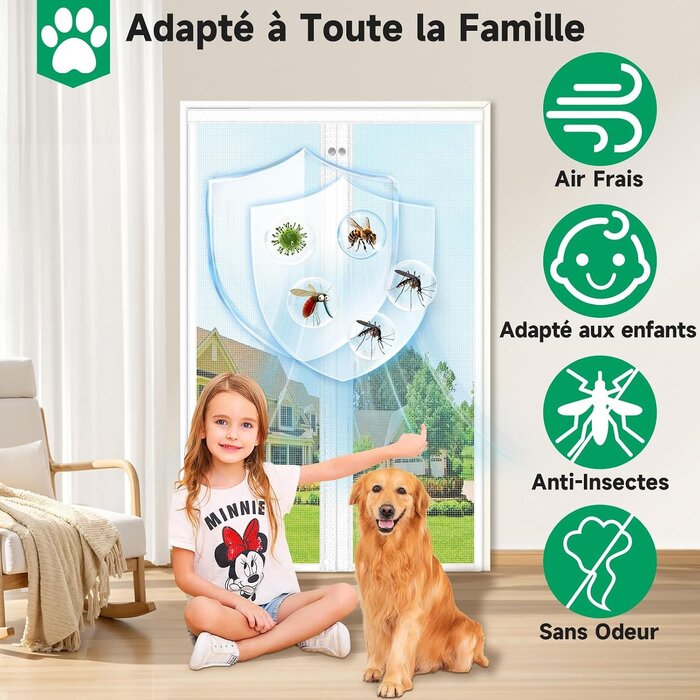 Rideau de porte magnétique 100x210 cm - Fibre de verre - Jusqu'à -57%