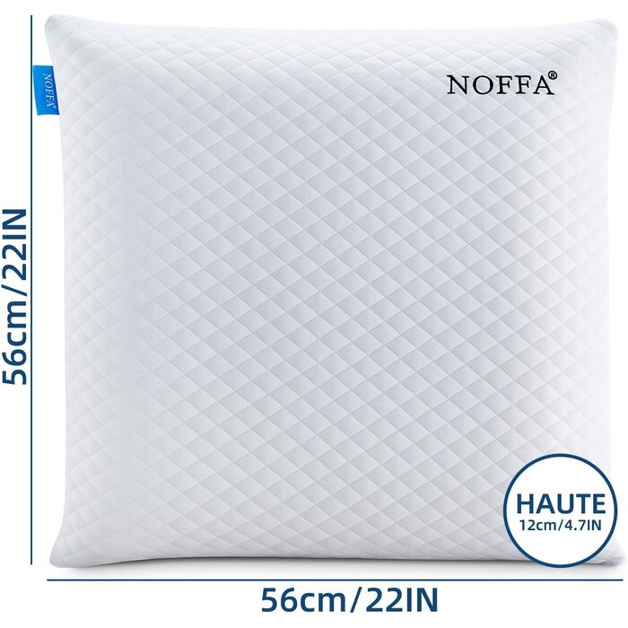 Lot de 2 Oreillers à Mémoire de Forme 56x56cm - Jusqu'à -61%