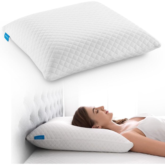 Lot de 2 Oreillers à Mémoire de Forme 56x56cm - Jusqu'à -61%