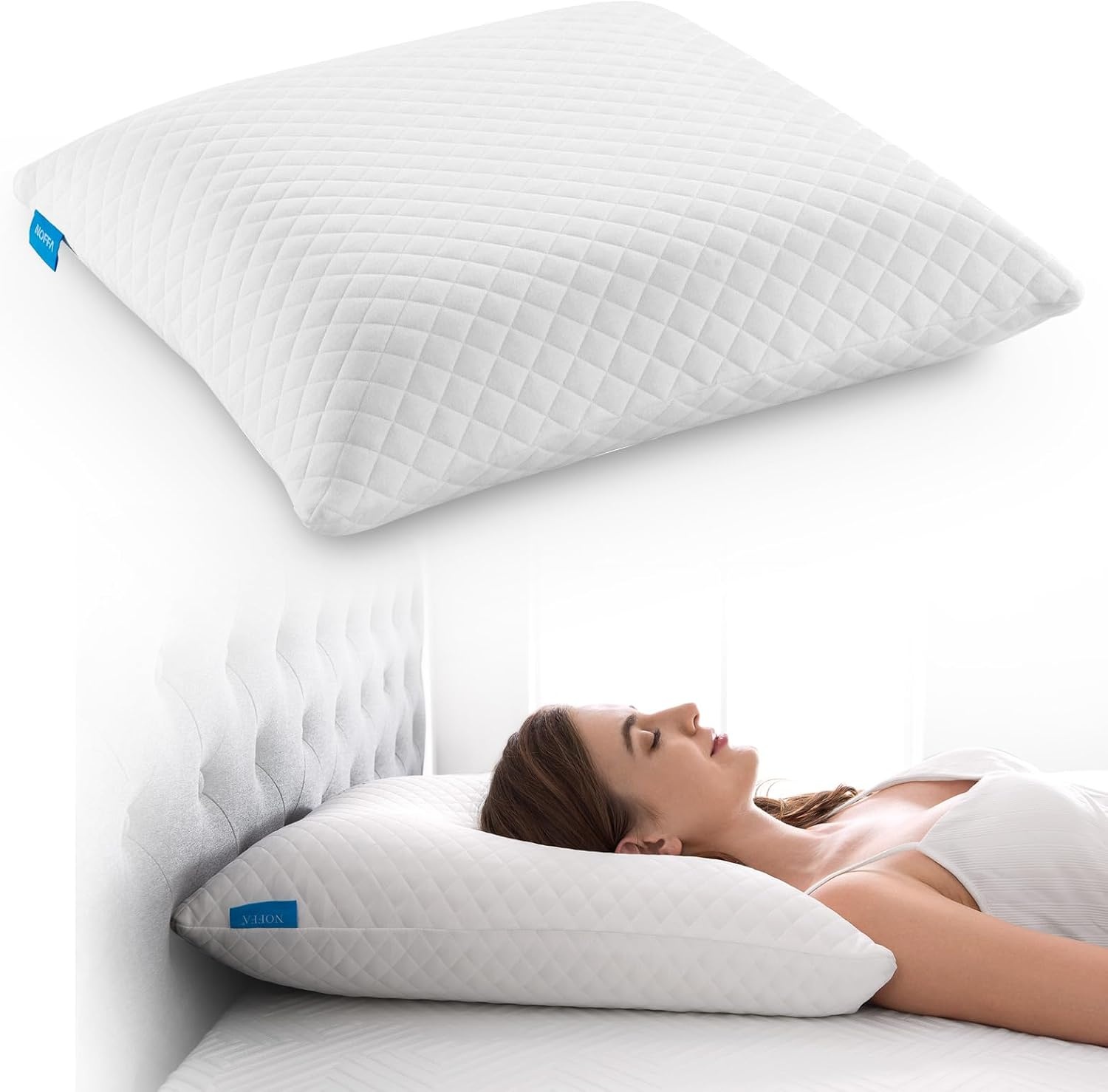 Lot de 2 Oreillers à Mémoire de Forme 56x56cm - Jusqu'à -61%