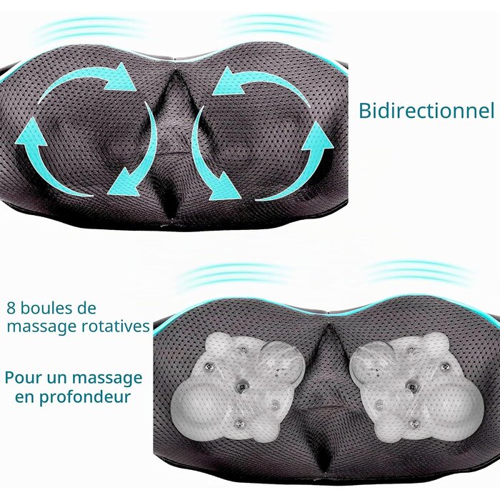 Appareil de Massage Shiatsu 3D avec Chaleur - Jusqu'à 61% de réduction