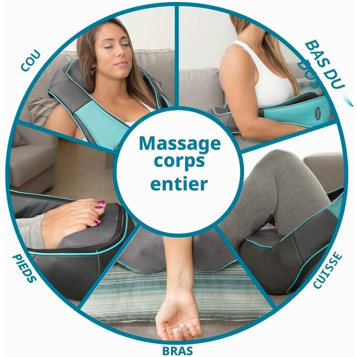 Appareil de Massage Shiatsu 3D avec Chaleur - Jusqu'à 61% de réduction
