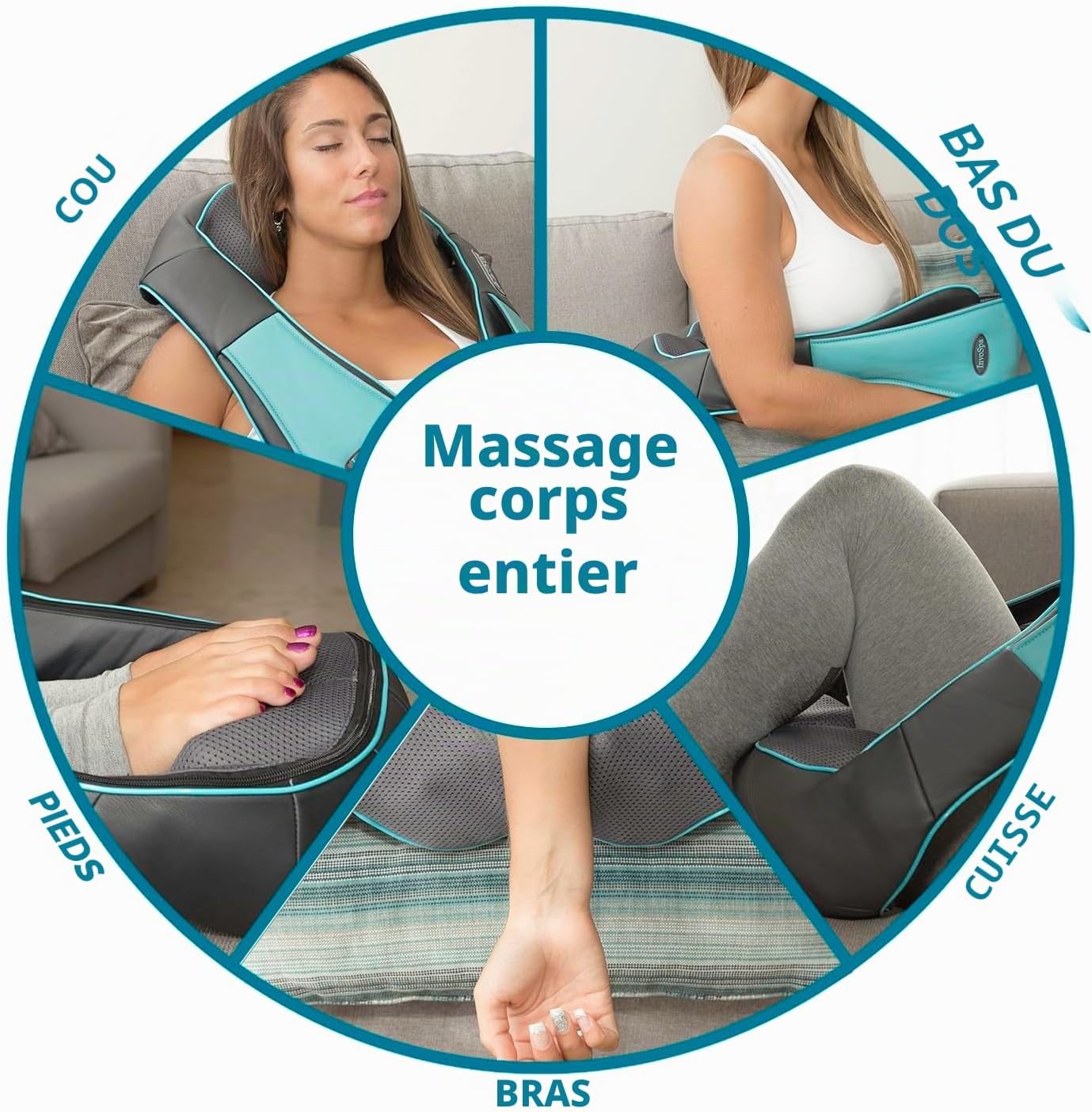 Appareil de Massage Shiatsu 3D avec Chaleur - Jusqu'à 61% de réduction