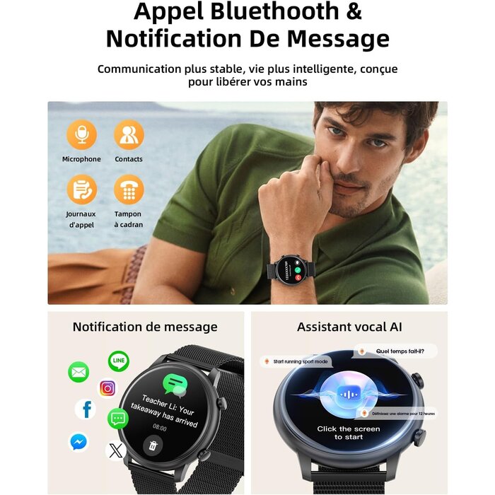 Montre connectée femme HD Bluetooth : jusqu'à 62% de réduction