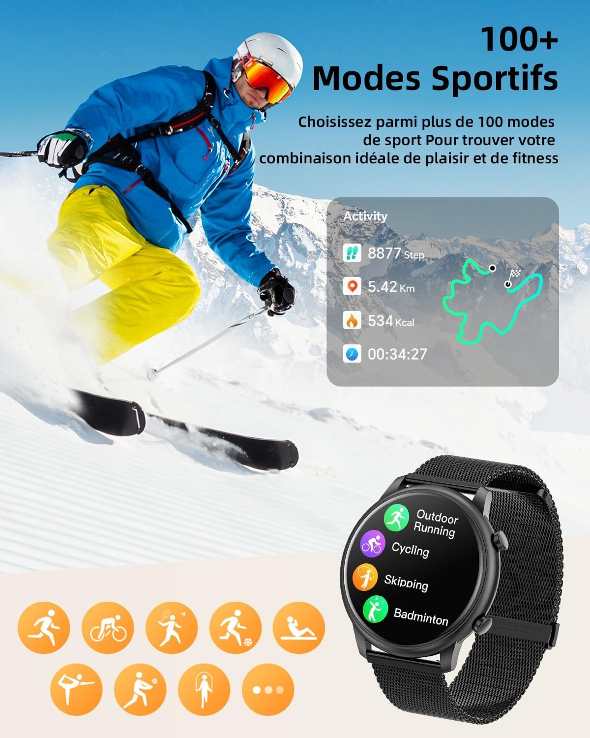 Montre connectée femme HD Bluetooth : jusqu'à 62% de réduction