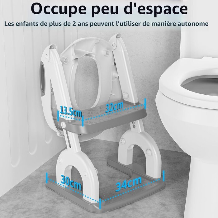 Réducteur WC 2-en-1 avec marchepied - Ajustable - Jusqu'à -60% sur l'outlet