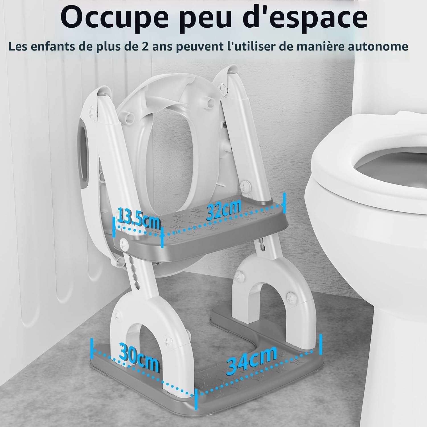 Réducteur WC 2-en-1 avec marchepied - Ajustable - Jusqu'à -60% sur l'outlet
