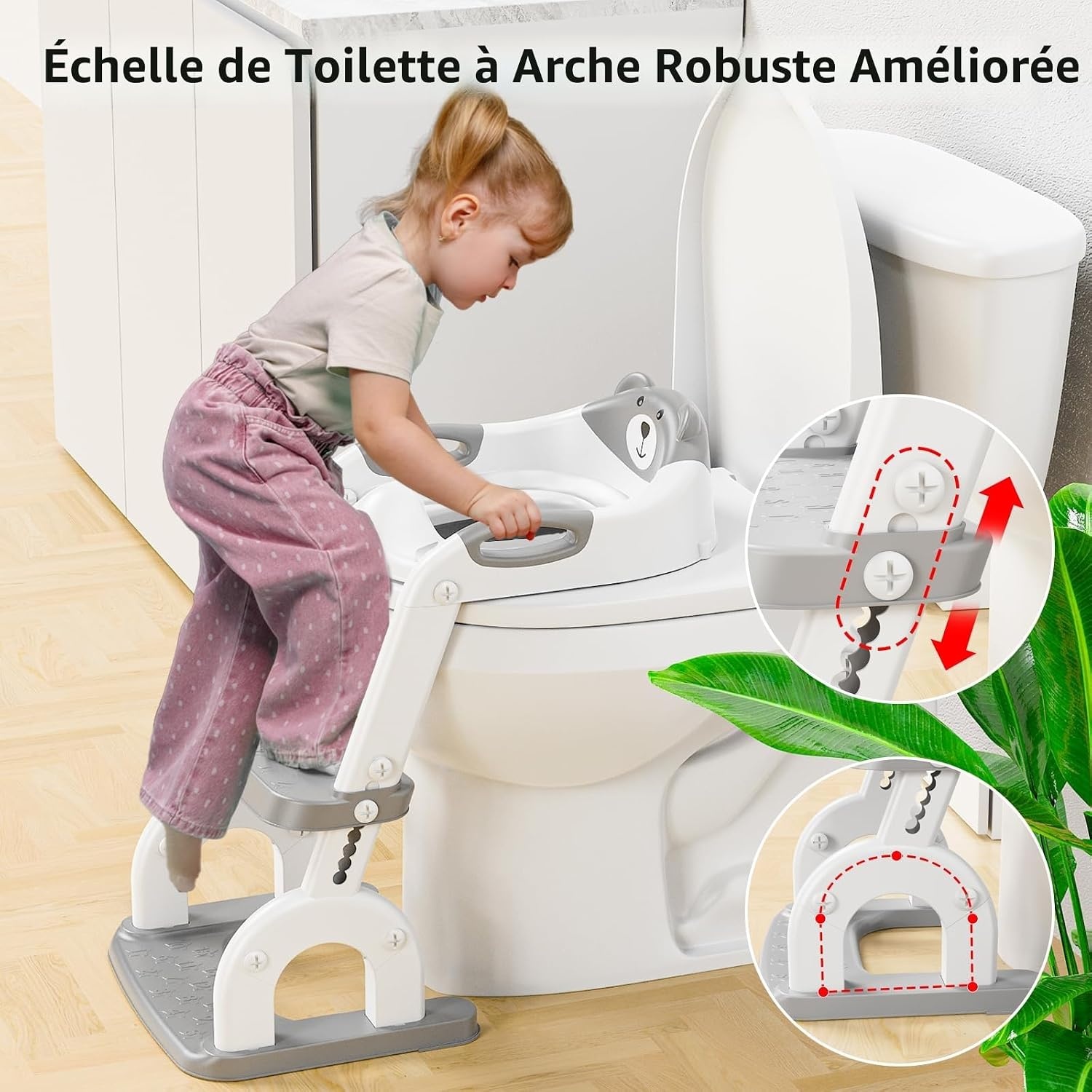 Réducteur WC 2-en-1 avec marchepied - Ajustable - Jusqu'à -60% sur l'outlet