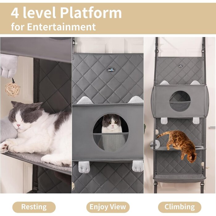 Arbre à chat mural 4 niveaux avec hamac - Jusqu'à -46% sur l'outlet