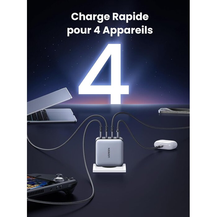 Chargeur USB-C 100W 4 Ports GaN - Jusqu'à 33% de remise