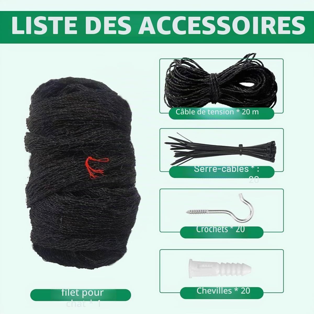 Filet de protection chat renforcé 6x3m - Jusqu'à -40% sur l'outlet