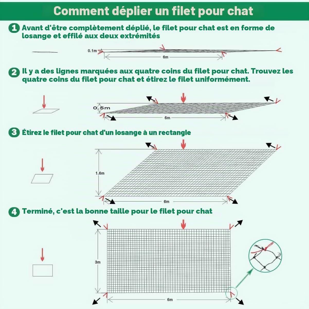 Filet de protection chat renforcé 6x3m - Jusqu'à -40% sur l'outlet