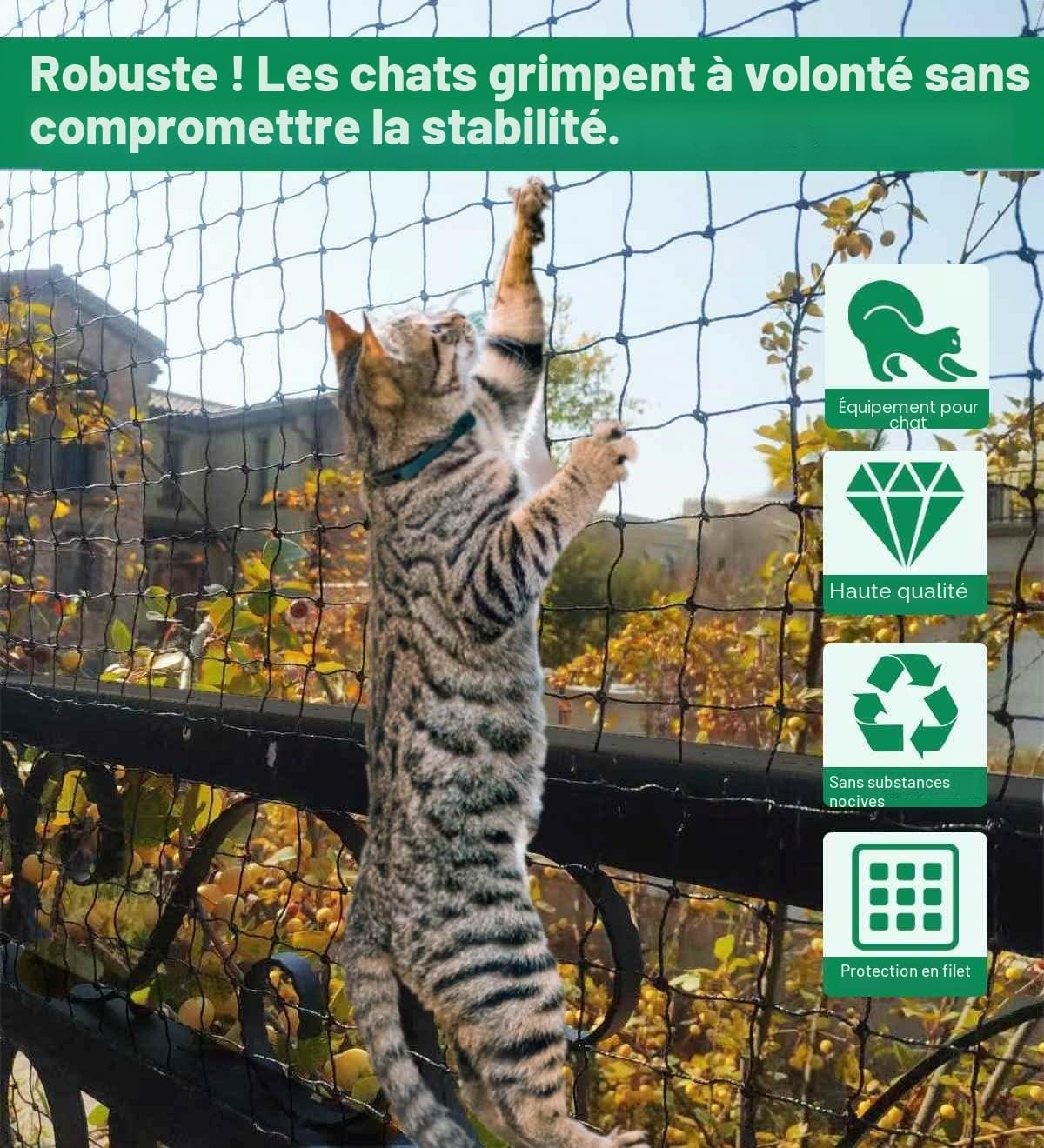 Filet de protection chat renforcé 6x3m - Jusqu'à -40% sur l'outlet