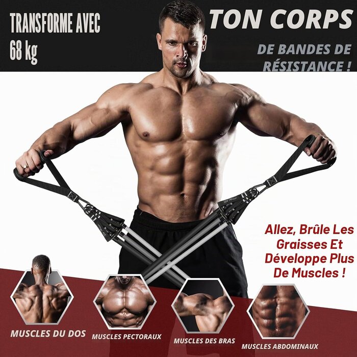 Kit complet de bandes de résistance fitness - Jusqu'à 32% de réduction