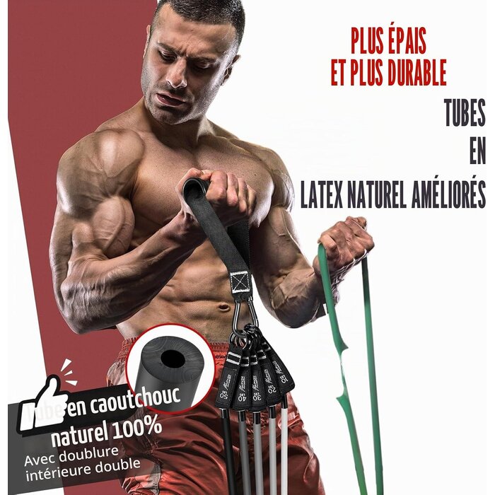 Kit complet de bandes de résistance fitness - Jusqu'à 32% de réduction