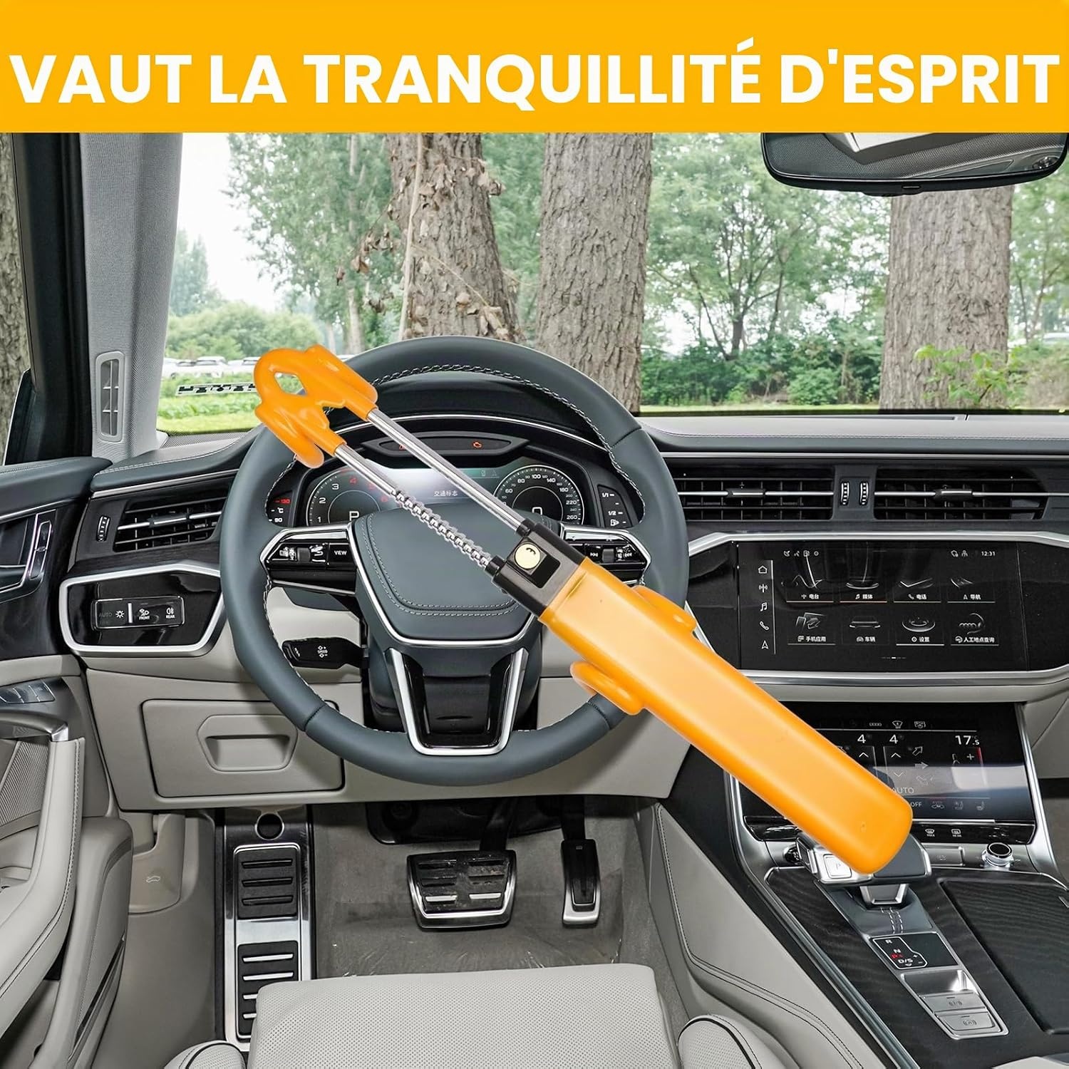 Antivol de volant robuste en acier inoxydable - Jusqu'à 32% de remise