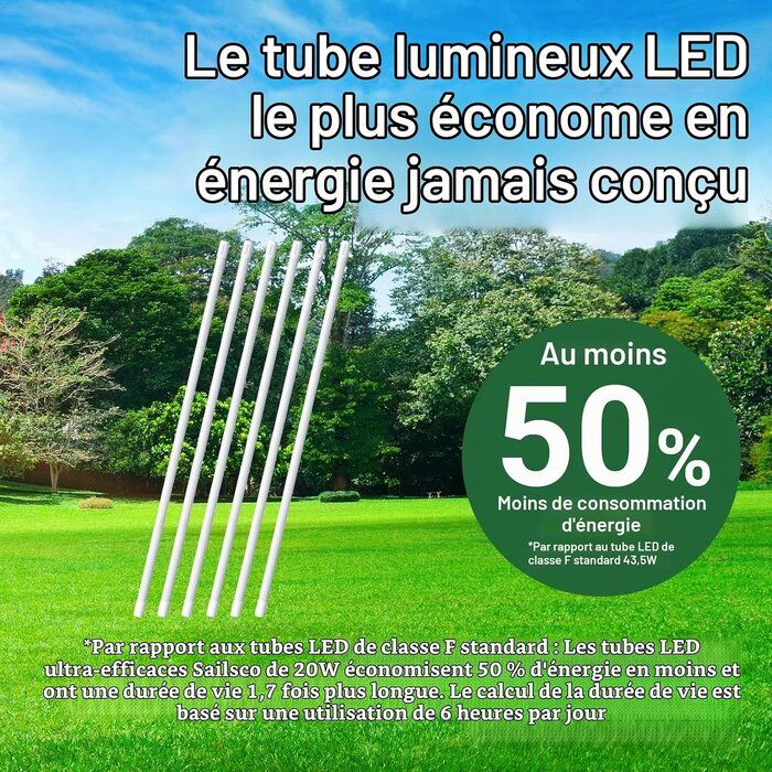 Lot de 6 Tubes LED T8 150 cm 20W - Blanc Neutre - Jusqu'à -63%