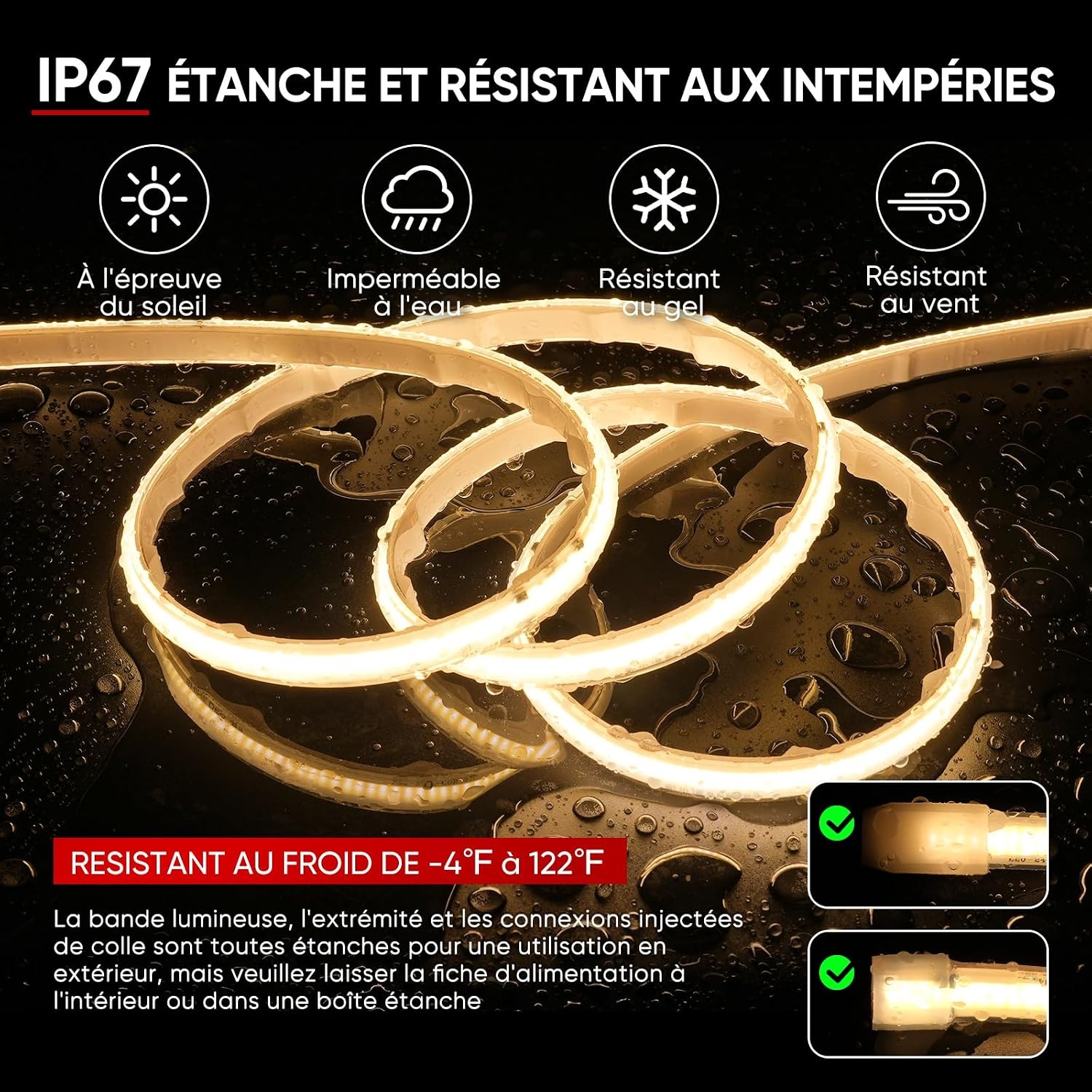 Ruban LED COB 3m 230V IP67 Blanc Froid - Jusqu'à 58% de réduction