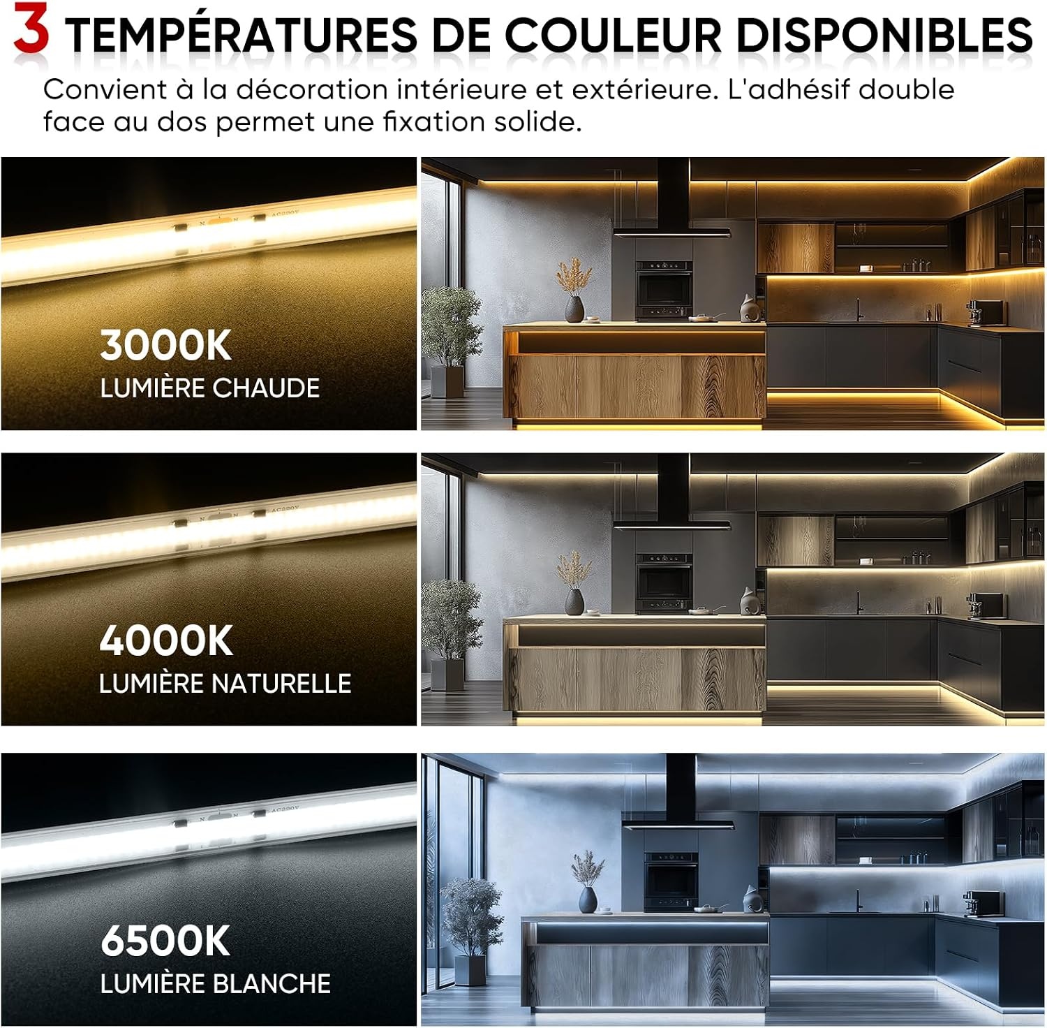 Ruban LED COB 3m 230V IP67 Blanc Froid - Jusqu'à 58% de réduction
