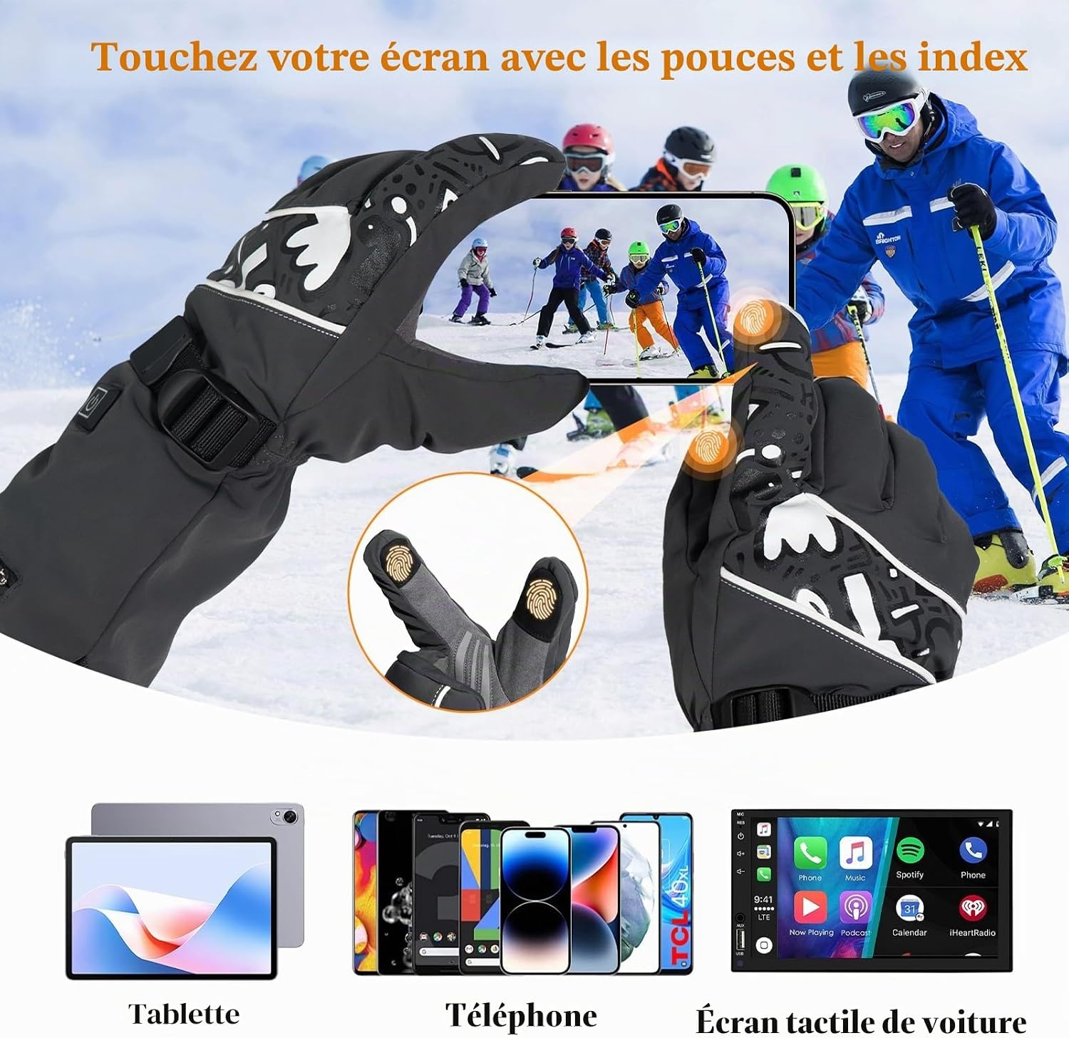 Gants chauffants électriques unisexes - Jusqu'à -56% sur votre équipement