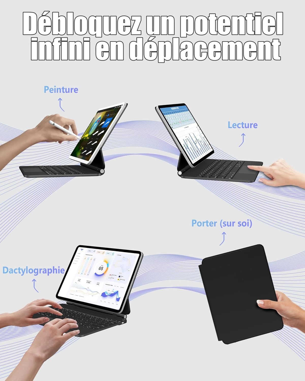 Étui clavier pour iPad 10 (2022) avec trackpad - Jusqu'à 34% de remise