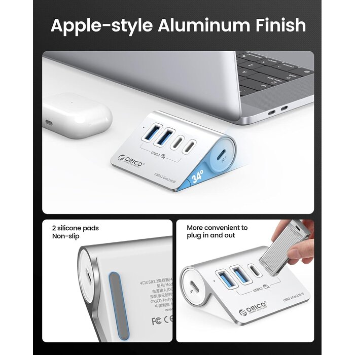 Hub USB 3.2 Gen 2 - 4 ports - Aluminium - Jusqu'à 61% de réduction