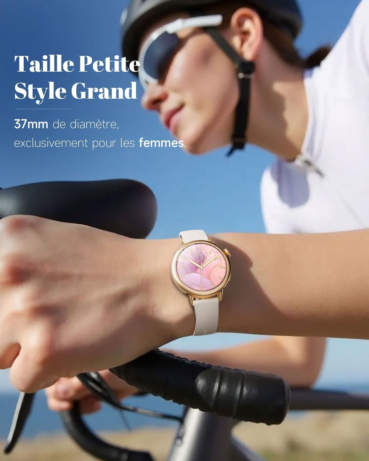 Montre connectée AMOLED 37mm - Beige - Jusqu'à -28% sur votre forme