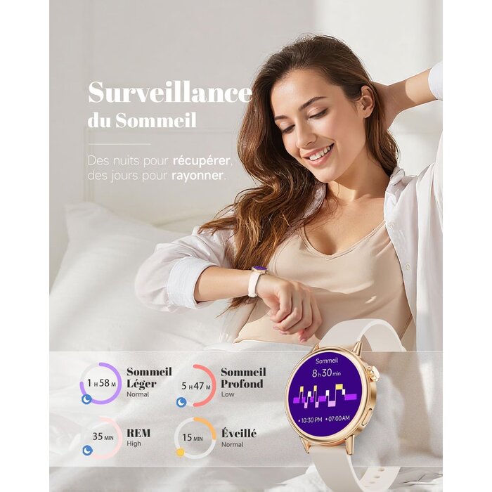 Montre connectée AMOLED 37mm - Beige - Jusqu'à -28% sur votre forme