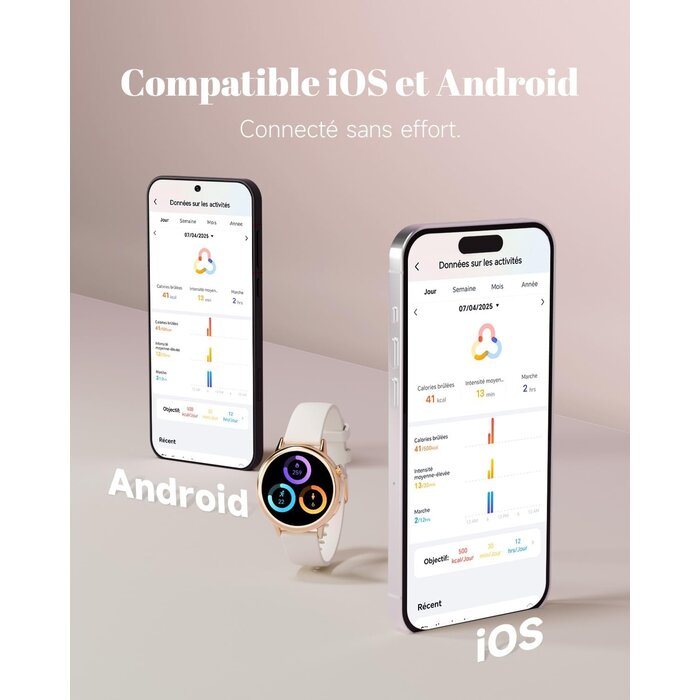 Montre connectée AMOLED 37mm - Beige - Jusqu'à -28% sur votre forme