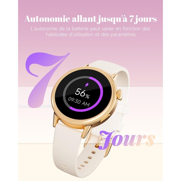 Montre connectée AMOLED 37mm - Beige - Jusqu'à -28% sur votre forme
