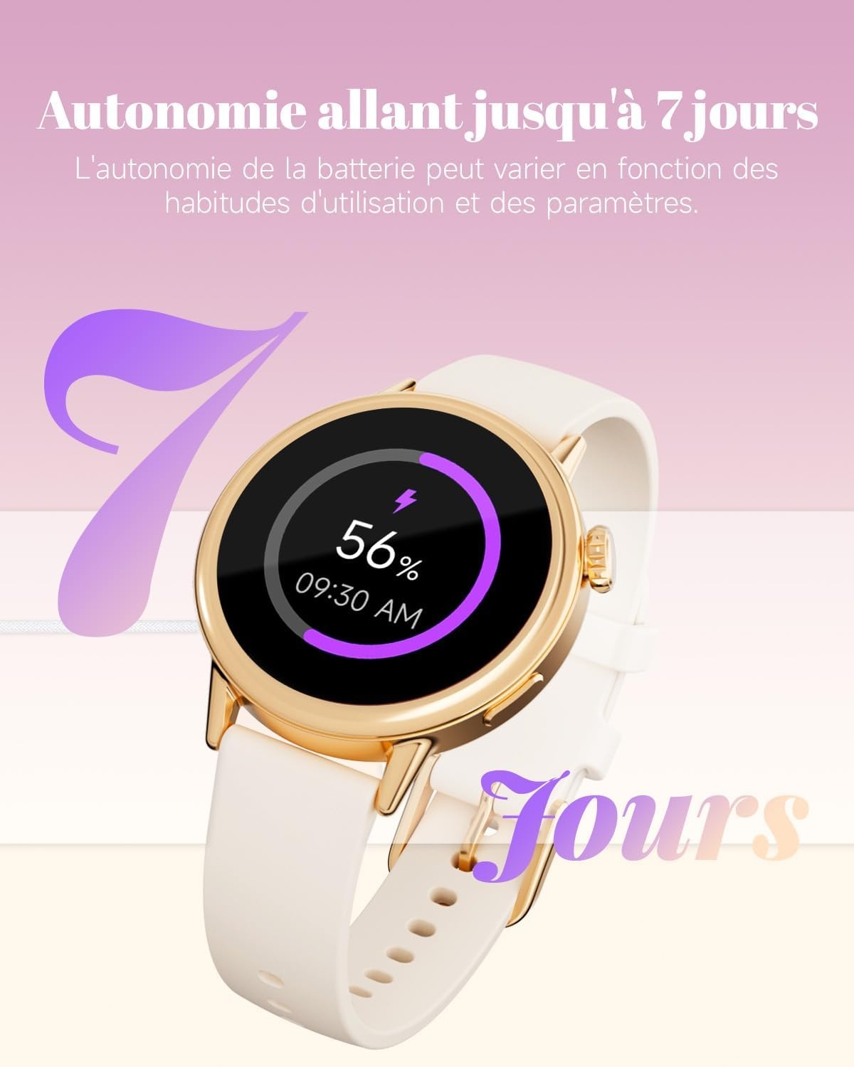 Montre connectée AMOLED 37mm - Beige - Jusqu'à -28% sur votre forme