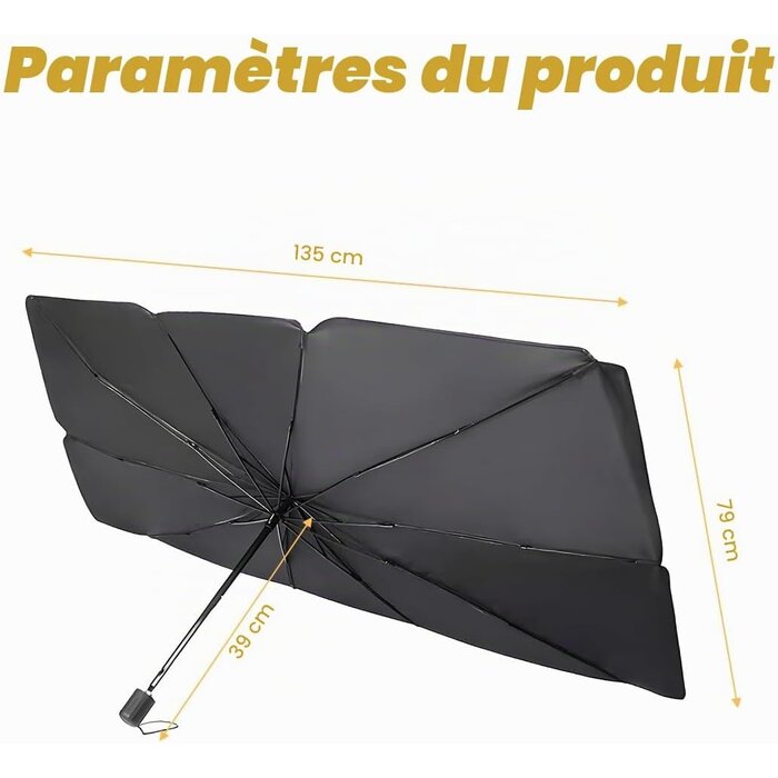 Pare-soleil voiture pliable 135x79cm - Protection UV - Jusqu'à -53%