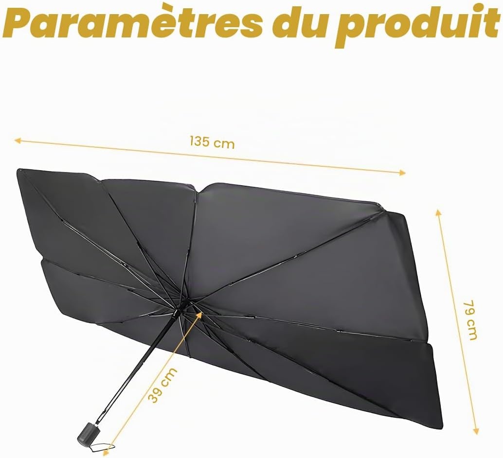 Pare-soleil voiture pliable 135x79cm - Protection UV - Jusqu'à -53%