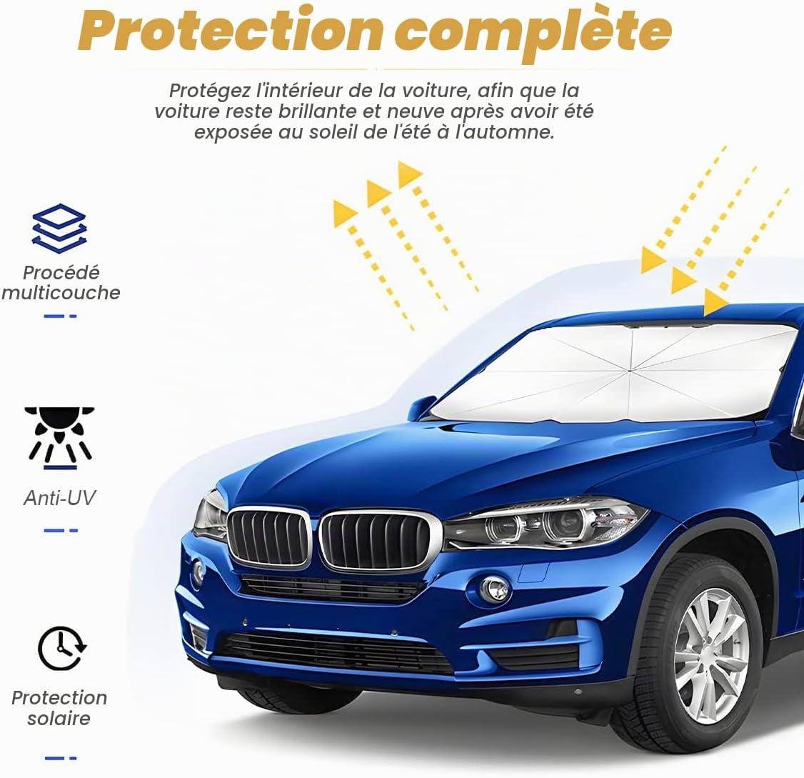 Pare-soleil voiture pliable 135x79cm - Protection UV - Jusqu'à -53%