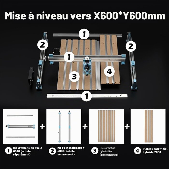 Kit d'extension axe X pour fraiseuse CNC jusqu'à 65% de réduction