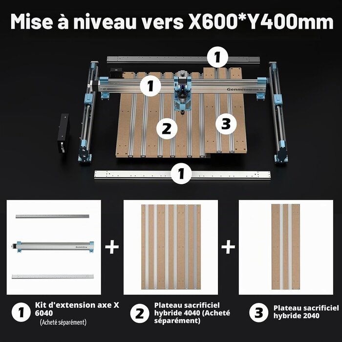 Kit d'extension axe X pour fraiseuse CNC jusqu'à 65% de réduction