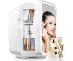 Mini réfrigérateur cosmétique 5L avec miroir LED - Jusqu'à -55%