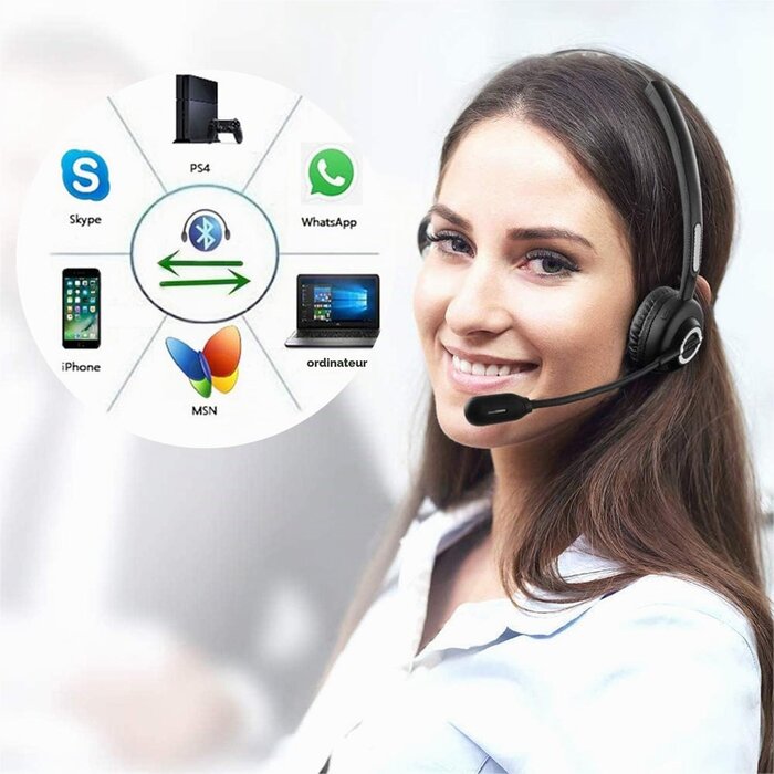 Casque Bluetooth Pro avec Micro et Station de charge - Jusqu'à 56% de remise