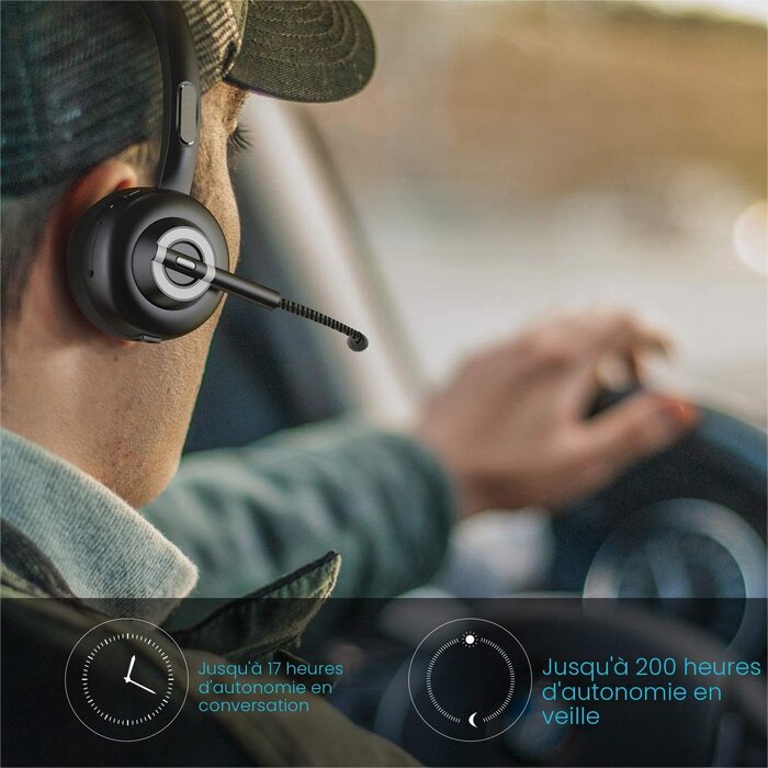 Casque Bluetooth Pro avec Micro et Station de charge - Jusqu'à 56% de remise