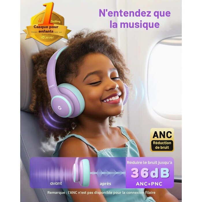 Casque audio enfant sans fil avec réduction de bruit - Jusqu'à 62% de remise