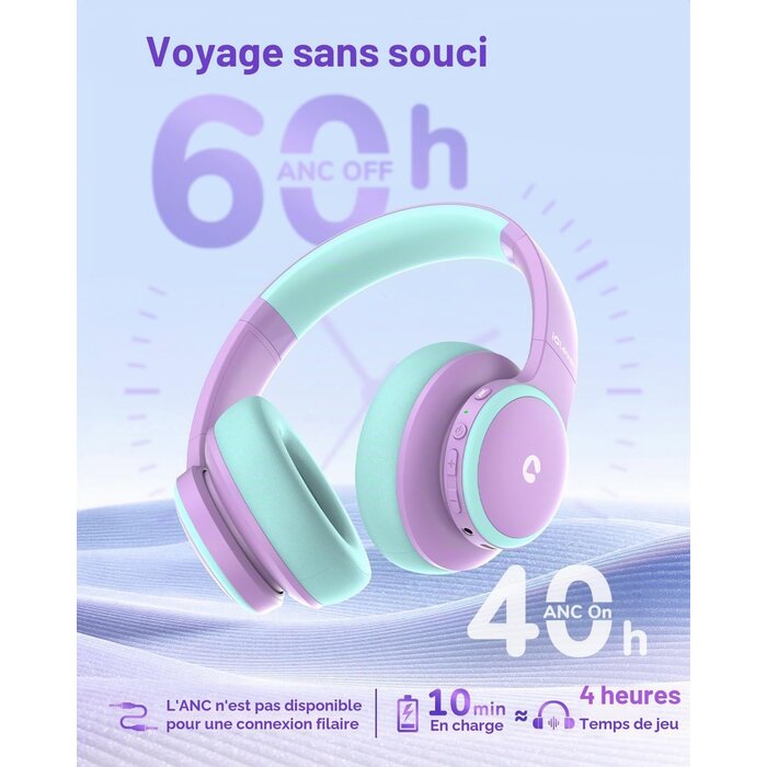 Casque audio enfant sans fil avec réduction de bruit - Jusqu'à 62% de remise