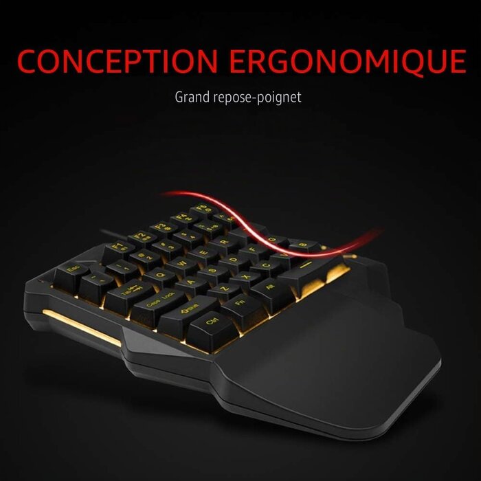 Kit Clavier Gaming 35 touches et Souris 6400 DPI - Jusqu'à 60% de remise