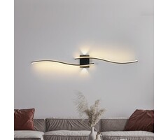 Applique murale LED linéaire 120cm - Aluminium noir - Jusqu'à -57%