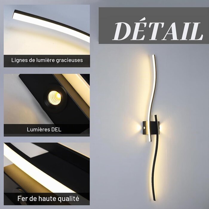 Applique murale LED linéaire 120 cm - Noir - Jusqu'à -61% de remise