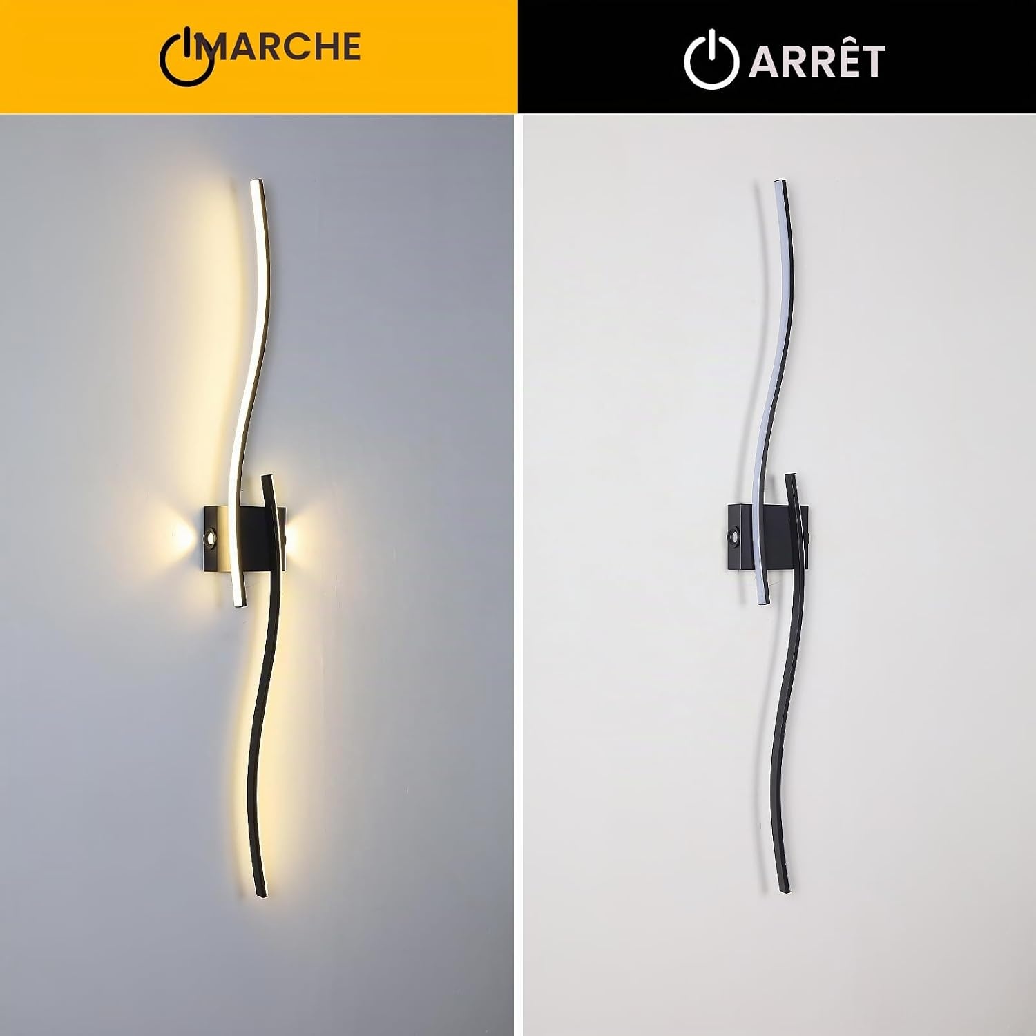Applique murale LED linéaire 120 cm - Noir - Jusqu'à -61% de remise