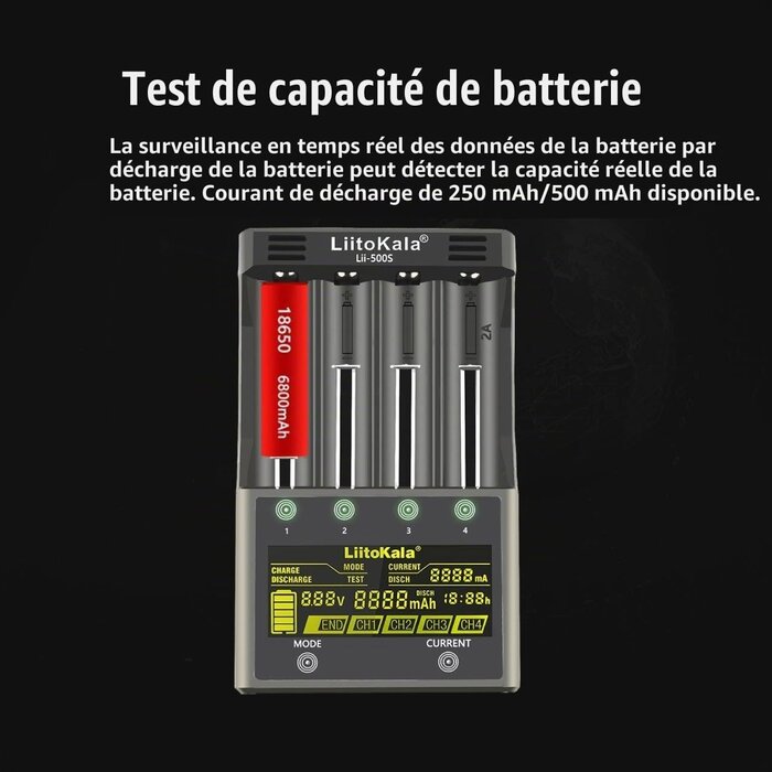 Chargeur intelligent 4 slots AA/AAA/18650/21700 - Jusqu'à 62% de remise