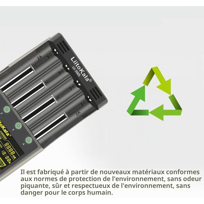Chargeur intelligent 4 slots AA/AAA/18650/21700 - Jusqu'à 62% de remise