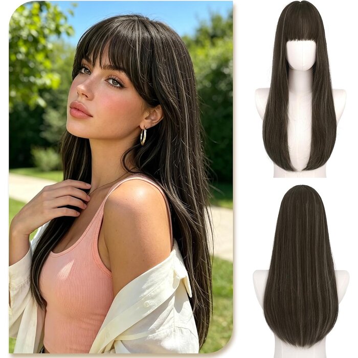 Perruque synthétique blonde 60 cm lisse - Jusqu'à -59% sur l'outlet