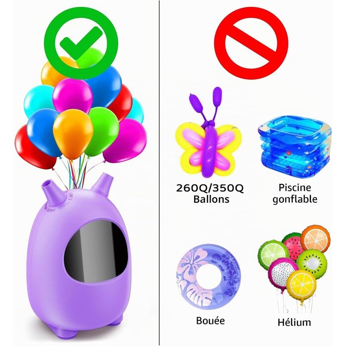Pompe à ballons électrique 600W - Double buse - Jusqu'à -59%